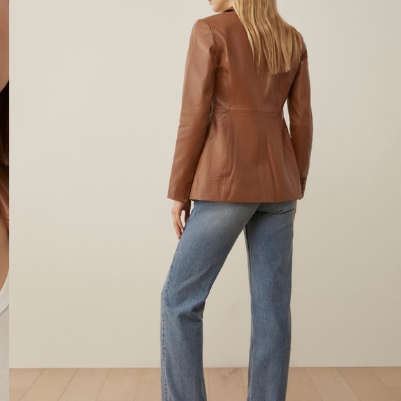 Reformation Vede Bowery Leather Jacket - SZ XL - Picture 3 of 6